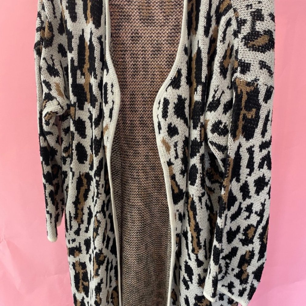Leopard cardigan for women. long cardigan. duster